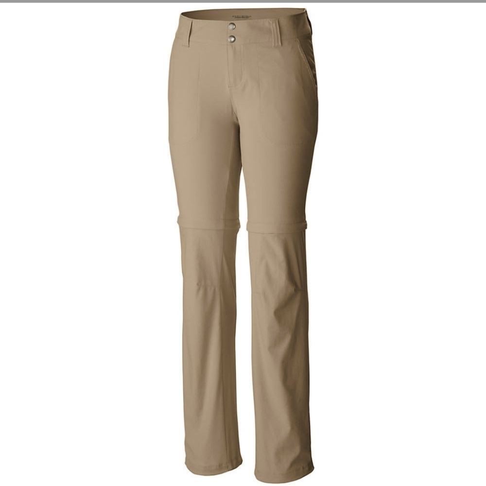 Columbia Saturday Trail II Convertible Pants Tan Khaki Hiking AL8761 Womens 10R